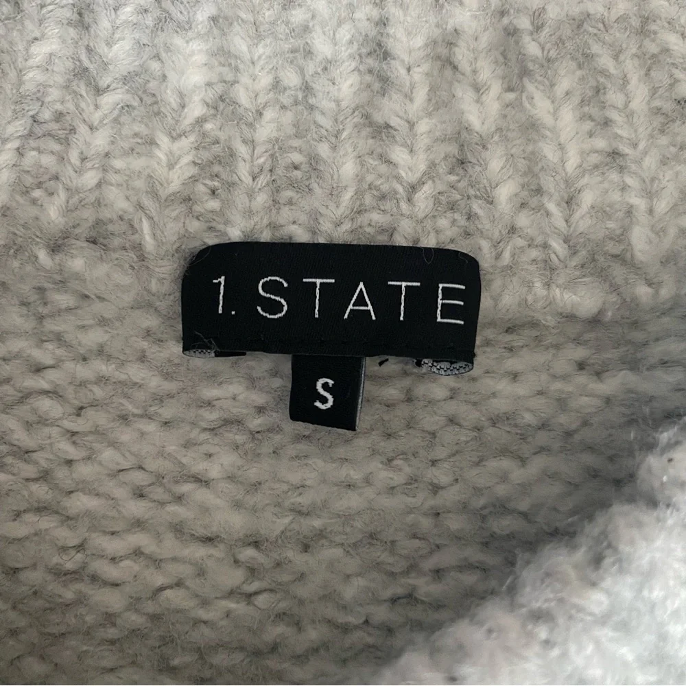 1. state super soft grey puff sleeve sweater size Small